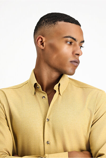 Kiğılı Uzun Kol Slim Fit Dar Kesim Oduncu Spor Pamuklu Düğmeli Yaka Gömlek