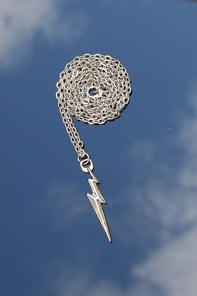 Rua Jewelry Lightning Figure Lightning Necklace - Silver Color Classic with Chain