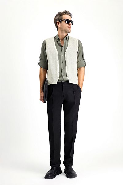 Kiğılı Cotton Patterned Knitwear Vest
