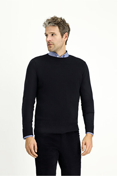 Kiğılı Bisiklet Yaka Slim Fit Dar Kesim Desenli Pamuklu Triko Kazak