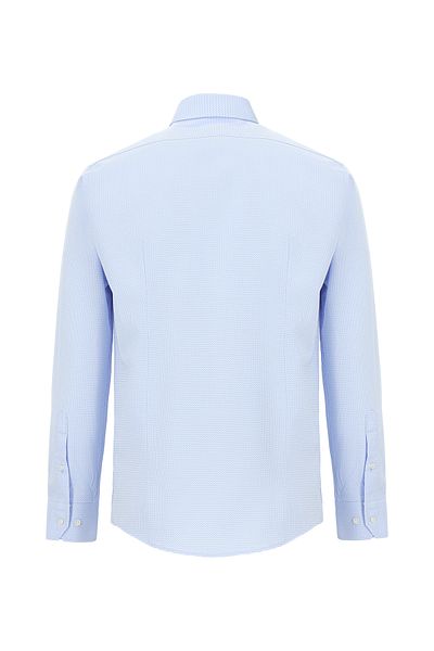 Abdullah Kiğılı Long Sleeve Slim Fit Slim Fit Patterned Cotton Shirt