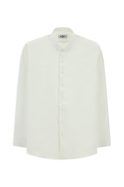 Kiğılı Βαμβακερό λινό πουκάμισο με μακριά μανίκια Slim Fit Slim Fit