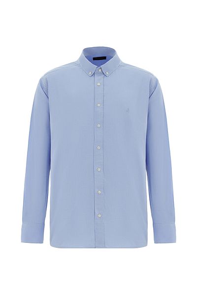 Abdullah Kiğılı Long Sleeve Regular Fit Button Collar Oxford Cotton Shirt