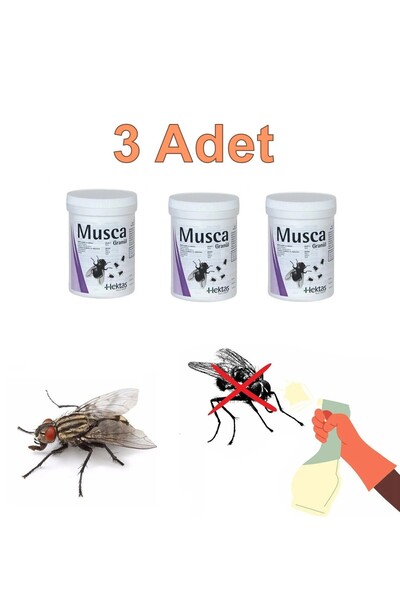 HEKTAŞ 3 Adet Musca 100 Gram Granül Karasinek Uzun Süre Etkili Kaılıcı Pire K...