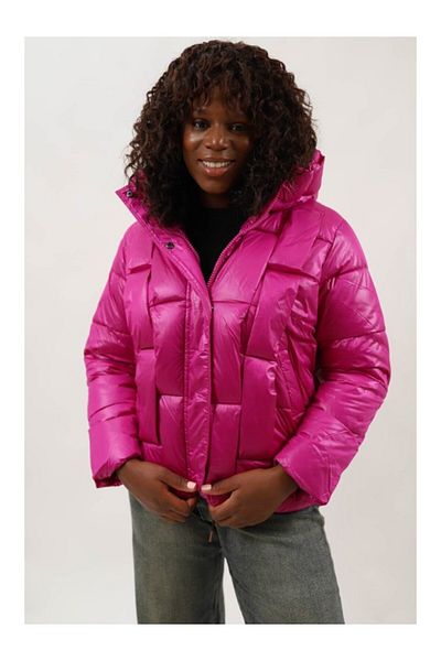 Queen Drama GEACA SCURTA GROASA DE IARNA CU GLUGA MOZAIC GUARDA Fucsia L-XL