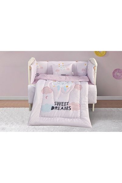 Red Rose 5-piece summer baby crib bumper cover set to give your child comfort from microfiber. Quilt size: 132x104cm.