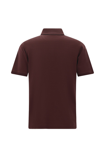 Kiğılı Tricou cu gât polo din bumbac mercerizat cu model, cu croială obișnuită