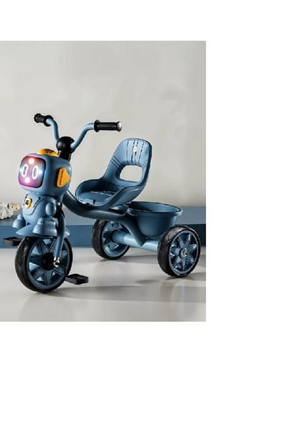 rexa Baby Tricycle Smart Plug n Play with Music Light High backrest & Rear Storage Baskets for Kids