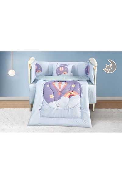 Red Rose 5-piece summer baby crib bumper cover set to give your child comfort from microfiber. Quilt size: 132x104cm.