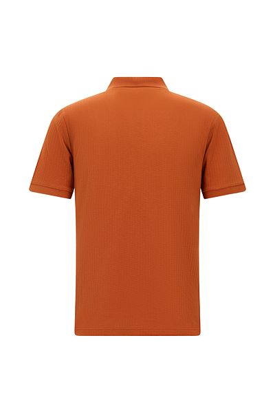 Kiğılı Slim Fit Slim Fit Zippered Embroidered Cotton Patterned Polo Neck T-Shirt