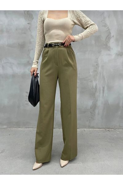 MODA White Pleated Women's Palazzo Trousers