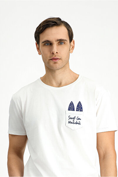 Kiğılı Βαμβακερό μπλουζάκι με κανονική εφαρμογή με λαιμόκοψη