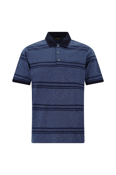 Abdullah Kiğılı Tricou cu guler polo din bumbac mercerizat cu dungi