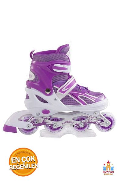 PapatyamPartiEvi Purple Metal Practice Skates with Bag - Adjustable 2 2 Lights, Special Design for Sports Lovers