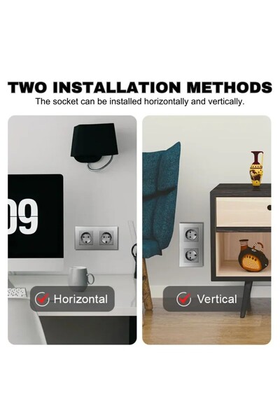 iUni Priză dublă cu ramă din sticlă securizată WS2, 16A, argintie