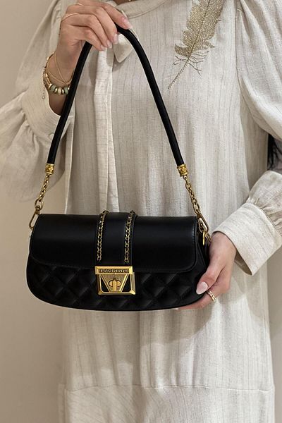 Levidor Oval Quilted Patterned Shoulder Crossbody Bag