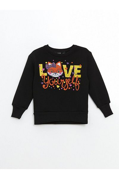 LC Waikiki Crew Neck Printed Girl's Sweatshirt