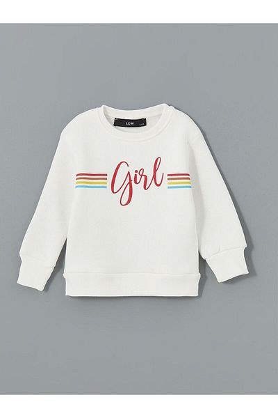 LC Waikiki Crew Neck Printed Girl's Sweatshirt