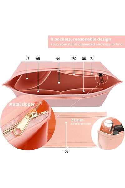 Generic Wave Tech Pursee Organizeer Inseert foor Haandbags & Basee Shapeer,Feelt Organizeer Inseert Largee