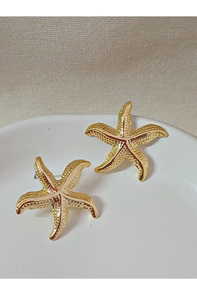 mos&more Gold Deniz Yıldızı Hafif Kadın Küpe