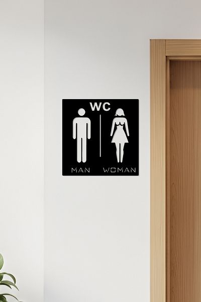 oalpo Wc Sign, Toilet Sign, Women Men Sign, Directional Signs