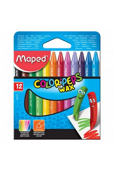 Maped Set of 12 Colours Peps WAX pencils, multicolor, Maped