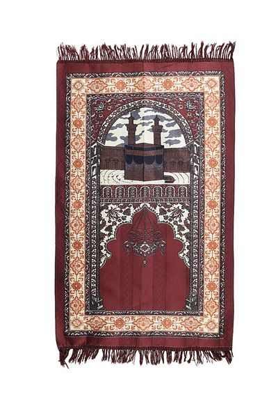 MANASEK Makkah Printed Prayer Mat (Brown)