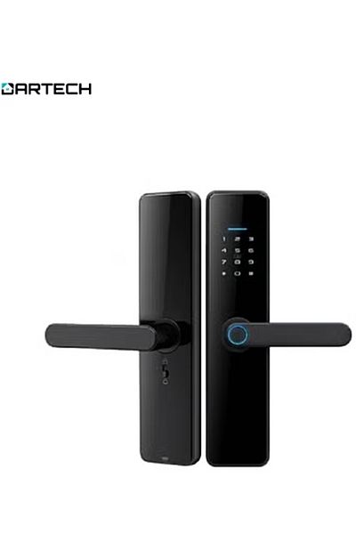 DarTech Dartek Smart Lock 5 Ways to Unlock with Fingerprint, Padlock, Key, Card, App Fits Any Door, Global Version, Home System Black