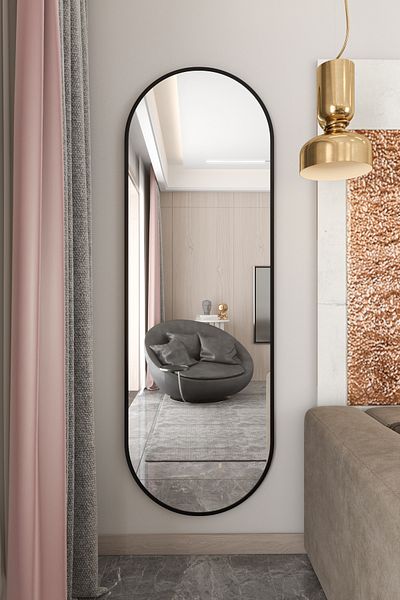 Marsah Home Oval mirror 180x60 cm Black