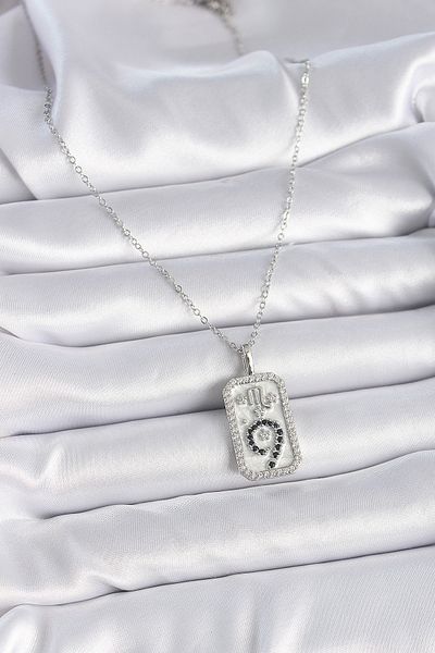 Skygo 316L Steel Silver Color Chain Scorpio Zodiac Sign Zircon Stone Women's Necklace - Tj-Bko9453