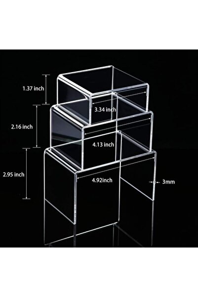 Generic 12PCS Large and Medium Acrylic Risers, for Amiibo Funko POP Figures, Cupcake Risers Stand