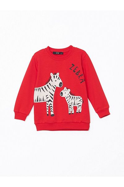 LC Waikiki Crew Neck Printed Girl's Sweatshirt