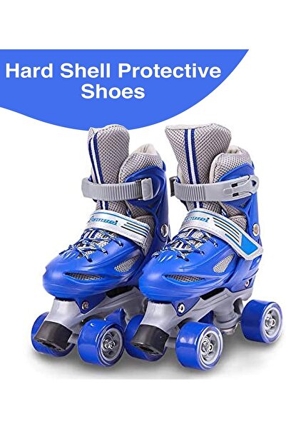 Generic Adjustable Polyurethane Roller Skate With Four Wheels For Children Ages 3-12, Pink Size M