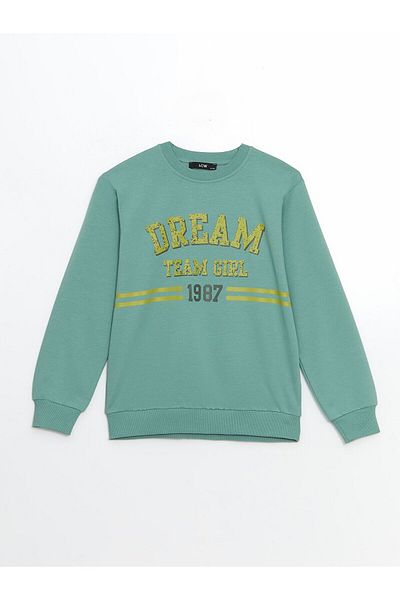 LC Waikiki Crew Neck Printed Girl's Sweatshirt