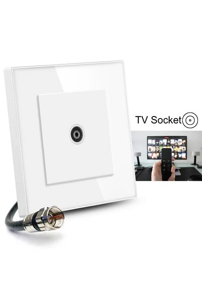 iUni TV Socket with Tempered Glass Frame, iUni TS, 9.5mm Female Connector