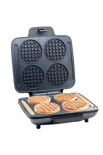Bukate Aparat de facut vafe si gofre, Capacitate 4 vafe, Bukate®, 1200W, Placi antiaderente