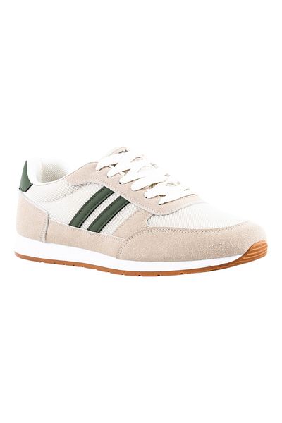 BATA Striped Lace-Up Low Top Sneakers