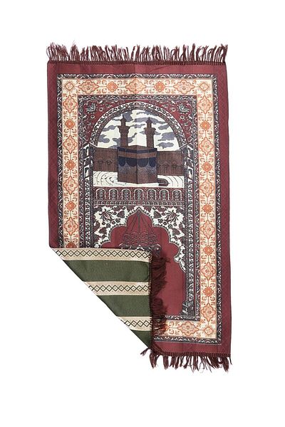 MANASEK Makkah Printed Prayer Mat (Brown)