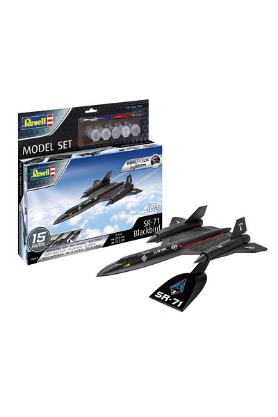 REVELL طائرة نموذجية سهلة النقر بمقياس 1:110 Lockheed Sr-71 "blackbird" مجموعة مطلية N:63652