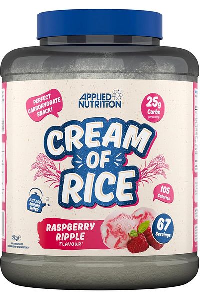 applied nutrition Cream Of Rice, Raspberry Ripple, 2 Kg | High Carbohydrate | Source Of Energy For Breakfast & Snacks