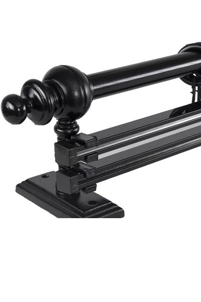 Happys Black double rail wooden rustic curtain hanger and aluminum rustic pipe 350 cm