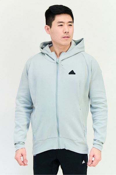 adidas Men Sportswear Fit Long Sleeve Hooded Sweatshirt, Mint Green