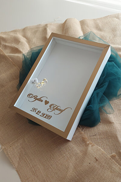 hobicehayaller 25x35 Cm Isimli Ledli Derin Anı Çerçevesi! Yeni Moda Gül Kutul...