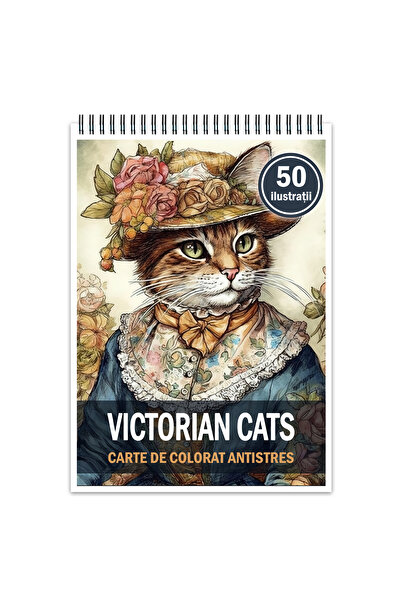 Legendary Gifts Carte de colorat pentruantistres, 50 de ilustratii, Victorian...