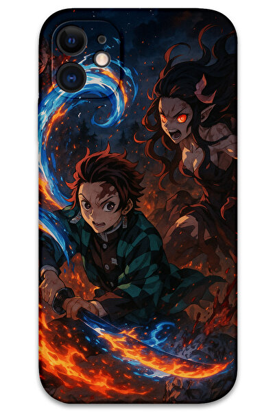 Gramaphone iPhone 11 Uyumlu Anime Desenli Telefon Kılıfı + Ekran Koruyucu - 5745