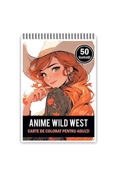 Legendary Gifts Carte de colorat antistres, 50 de ilustrații Anime Wild Westi
