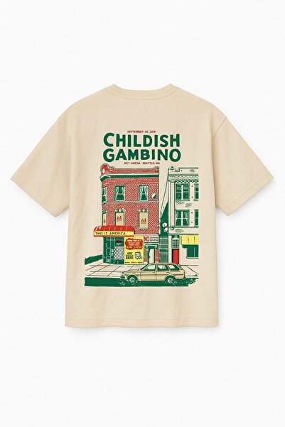 Altair Tr تي شيرت بيج اللون كبير الحجم تشايلديش جامبينو ريترو ستريت بناء مطبو...