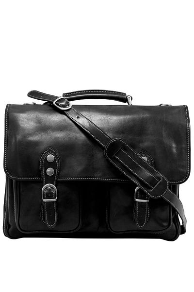 UTIL LAND FASHION Men's briefcase made of genuine leather, laptop compartment, S143