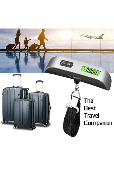 ABYZ Electronic luggage scale, LCD display, weighs up to 50kg, Silver