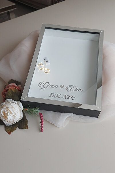 hobicehayaller 25x35 Cm Isimli Ledli Derin Anı Çerçevesi! Yeni Moda Gül Kutul...